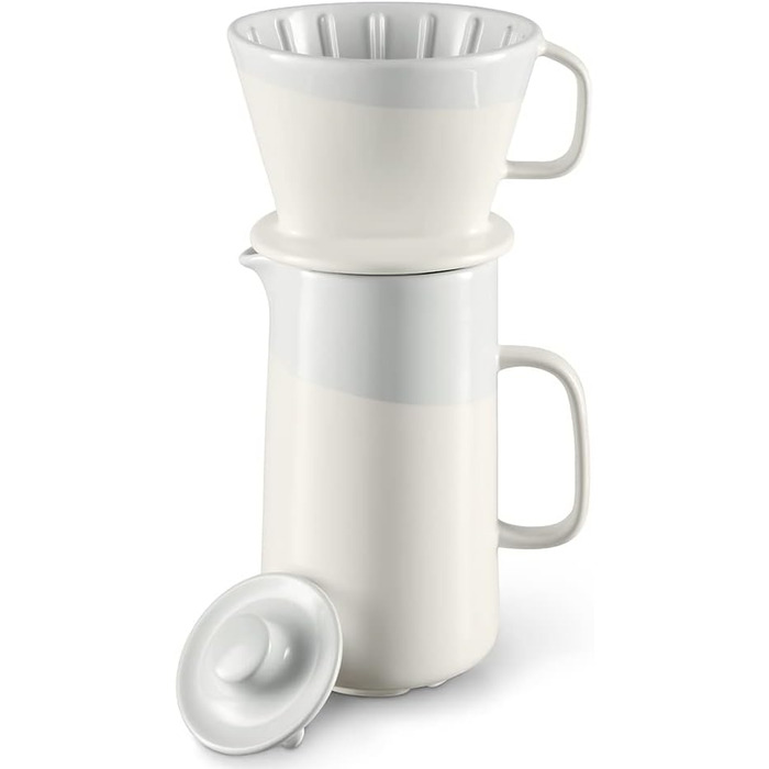 Кавник 700 мл, з фільтром для ручного заварювання, керамічний, білий Tchibo