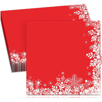 Різдвяні серветки Паперові серветки 13 x 13 дюймів Традиційні паперові серветки Різдвяні серветки Декоративна паперова прикраса для прикраси святкового столу (сніжинки), 32