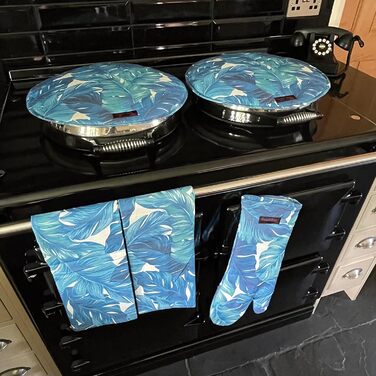 Різдвяні кухонні рушники Ragged Rose, бавовняні (один розмір, сині)