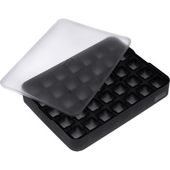 Силіконова льодогенератор Lurch ICE FORMER преміум-класу з кришкою на 20 кубиків льоду розміром 3 см, чорний, кубик 3 см (куб 2 см)