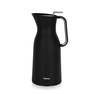 Термоглечик Fissman 1000 мл, колір ЧОРНИЙ пластиковий корпус зі скляною колбою (19842)