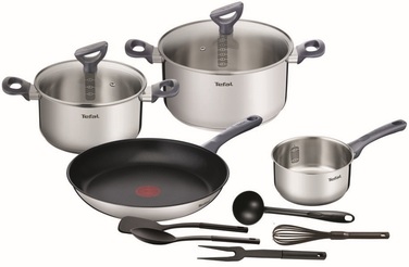 Набор посуды Tefal Daily Cook, 11 предметов, нержавеющая сталь. сталь