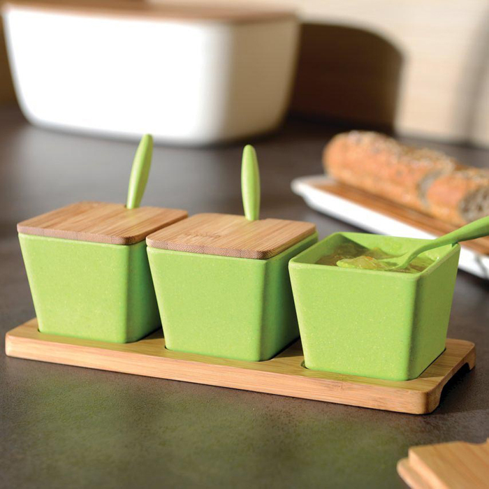 Набір банок на бамбуковій підставці CookCo, 10 шт.