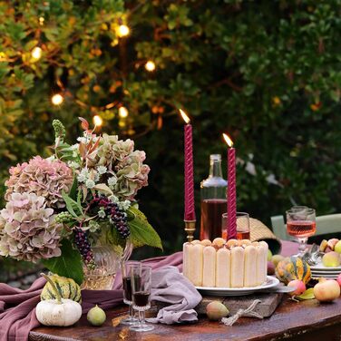 Набір з 4 конічних спіральних свічок 2 х 25,5 см, червоний Alederways