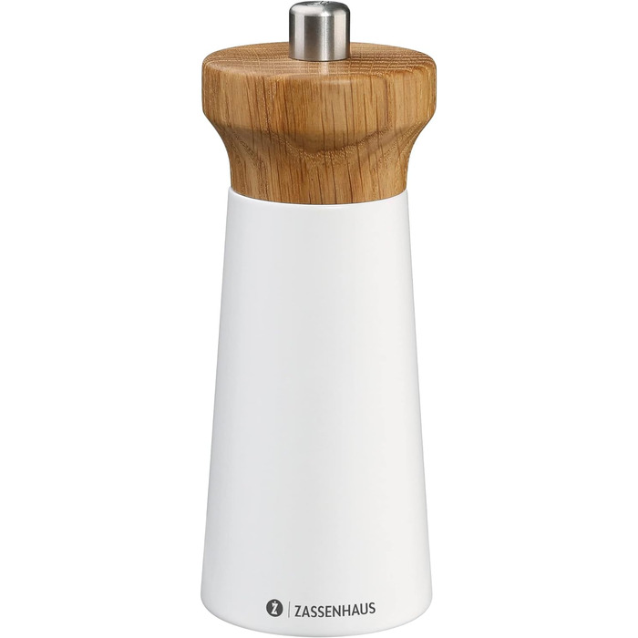 Черная/буковая древесина Фрезерная головка из древесины дуба с бесступенчатой регулировкой высокопроизводительной керамической шлифовальной машины Мельница для специй для перца 14 см, Ø 5,4 см (Белый/Дуб)