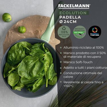 Сковорода 24 см, зеленая Ecolution Fackelmann