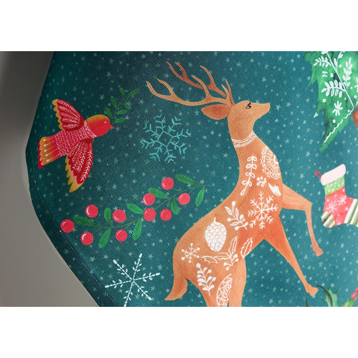 Набір з 3 багатоцільових кухонних рушників Maison d&39 Hermine Rural Christmas, 100 бавовна Барні рушники День подяки/Різдво (50 см x 70 см) (Червоний, Сріблясто-сірий)