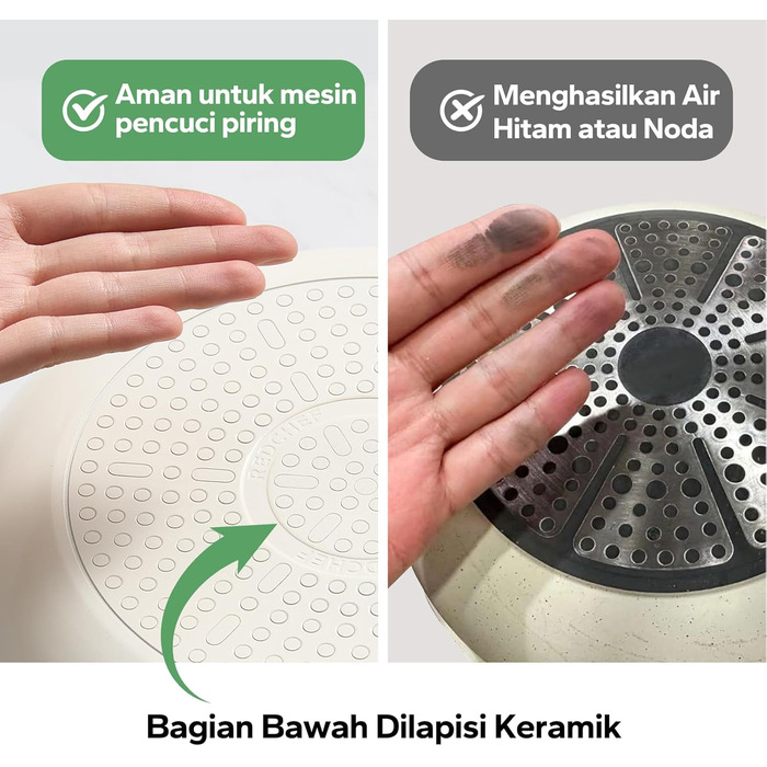 Набор из 3 керамических индукционных сковородок 20/24/28 см, бежевый Redchef