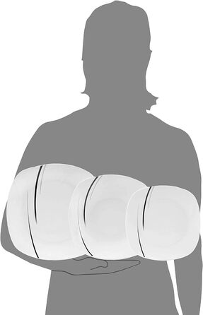 СПІВАЧКА Порцеляновий столовий сервіз Bilgola Black Lines, набір посуду з 18 предметів на 6 персон, набір тарілок, квадратний столовий сервіз 18 шт.