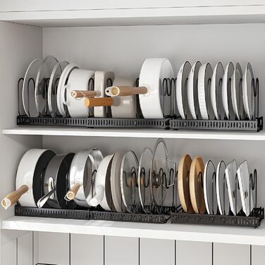 Підставки для посуду з 14 регульованими відділенями чорний ZLPBAO