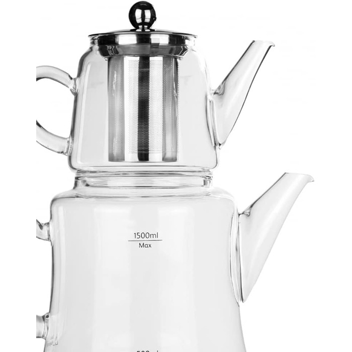 Чайник для заварювання подвійний 180/450 мл скляний Dora Karaca