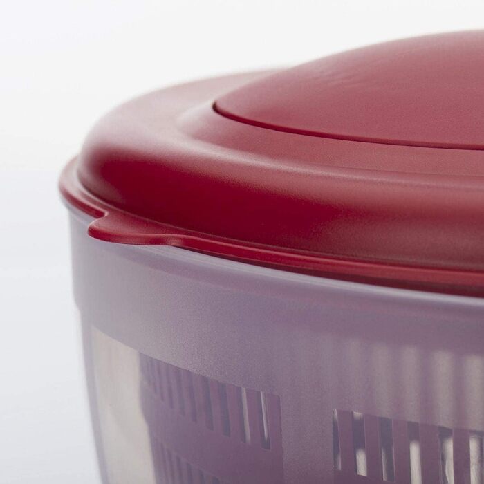 Вертушка для салату Westmark, об'єм 5 л, ø 26 см, пластик, без бісфенолу А, Fortuna, колір прозорий/червоний, 243222E2 (червоний, нековзний)