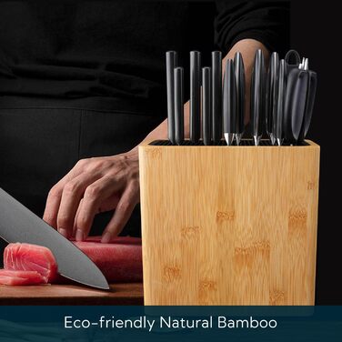 Универсальный блок для ножей XL с прорезями для ножниц и точильного стержня KITCHENDAO