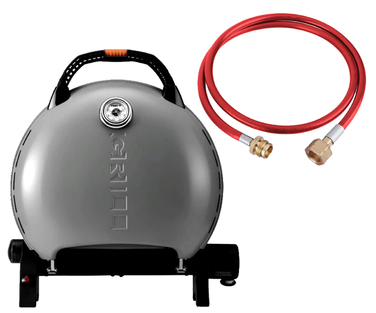 КОМПЛЕКТ Портативний переносний газовий гриль O-GRILL 600T, срібло + шланг в подарунок! Код: 011681