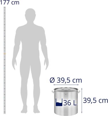 Індукційна каструля Royal Catering Ø 32 см з кришкою Каструля з нержавіючої сталі Індукційна каструля Індукційна каструля Каструля з нержавіючої сталі (36 л)