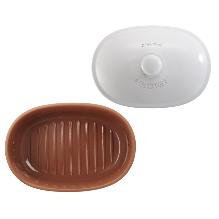 Горшок для хранения хлеба овальный 40 х 20 х 28 см белый Römertopf