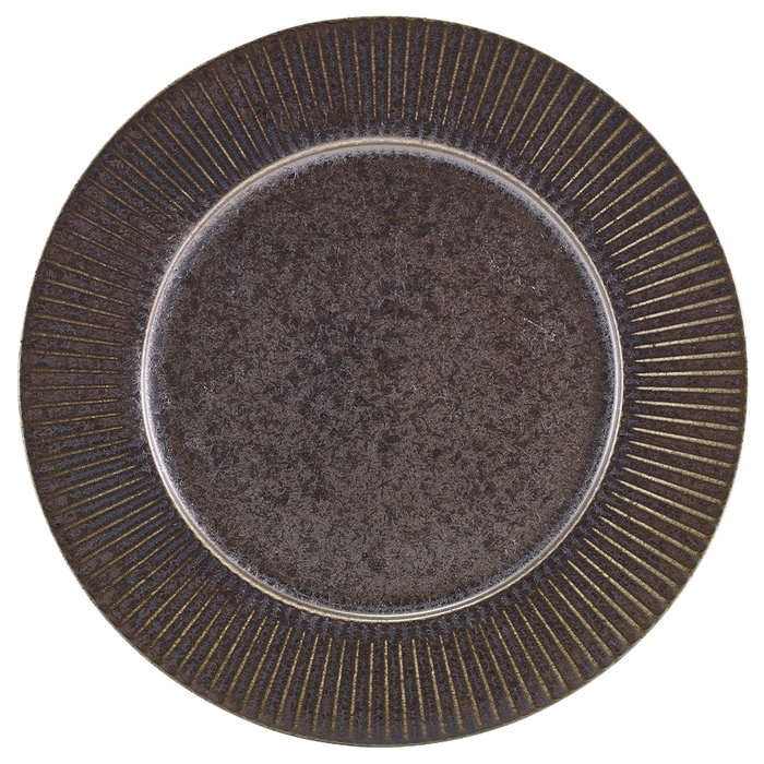 Тарілка 26 см, Terra Porcelain Black Fluted, GenWare