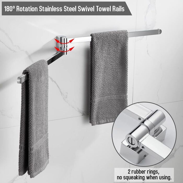 Хромований тримач для рушників з 2 поворотними штангами BGL