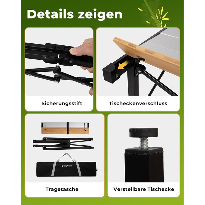 Складаний кемпінговий стіл 136 х 70 см KingCamp