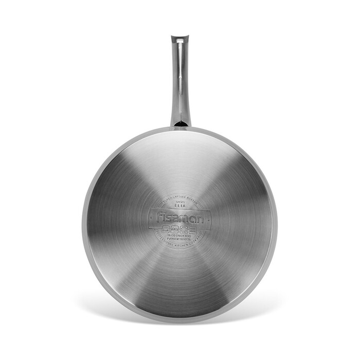 Сковорідка глибока Fissman 26x7 см ELIA з антипригарним покриттям нержавіюча сталь (5529)