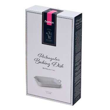 Прямокутна форма для запікання Fissman 28х19х6 см / 1,6 л порцеляна (14154)