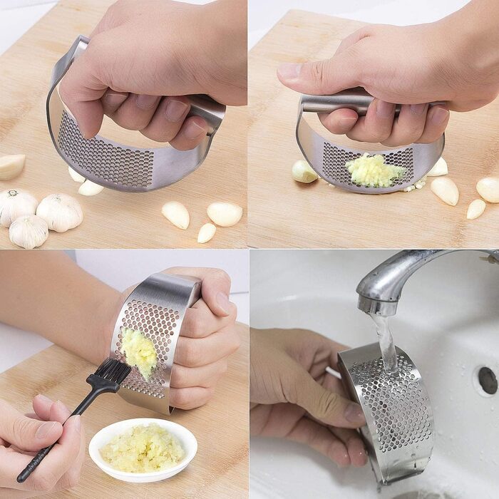 Часниковий прес з нержавіючої сталі 9,8 x 5 см Sinnsally