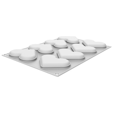 LEVEL HEARTS 35 Форма силіконова 'серця' 80x66 h12 мм (8x35 мл)+каттер