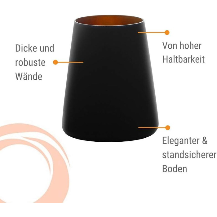 Набір склянок 380 мл, 6 предметів, чорний/бронза Power Stölzle Lausitz