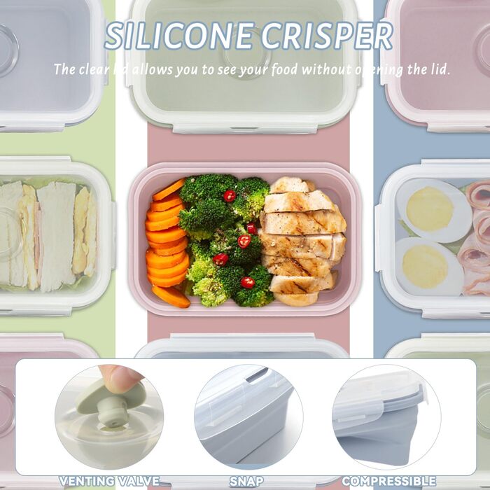 Складаний ланч-бокс 3 шт 550 мл VAIAV