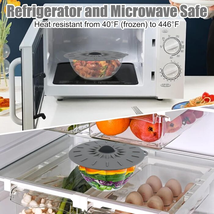 Набор силиконовых крышек 5 шт серый Aether Aurora