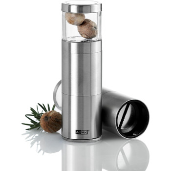 Млин для мускатних горіхів 12,5 см, сріблястий, подарунковий набір Muskatino AdHoc