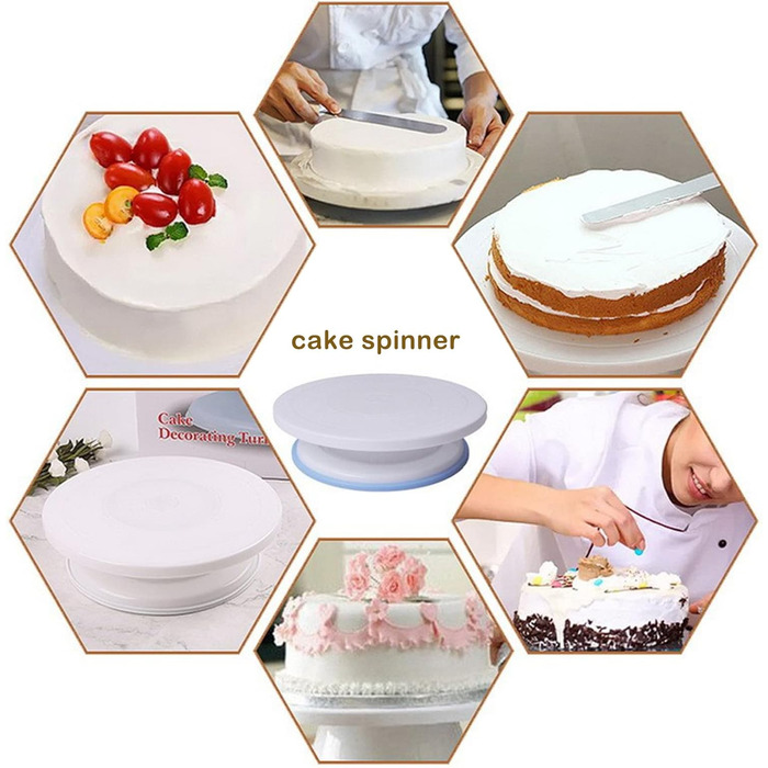 Підставка для торта 28 см обертова, біла SIVFOTID