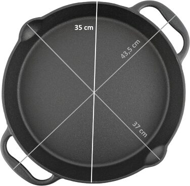 Сковорода-гриль чавунна 35 см з ручками BBQ-Toro