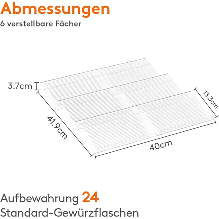 Полиця для спецій 3 рівні, 6 шт. прозорий Lifewit