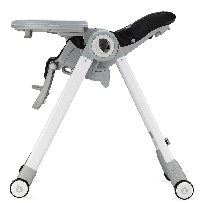 Дитячий стільчик для годування з 4 колесами та функцією гальма від 6 місяців чорний Momi