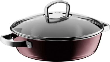 Сковорода для тушкування 28 см зі скляною кришкою, рожевий кварц Fusiontec Mineral WMF