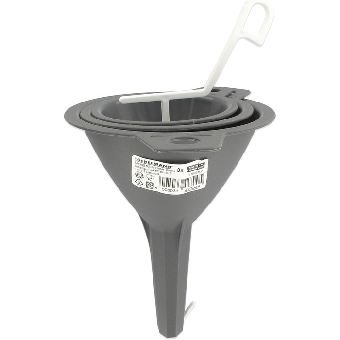 Набір воронок, 3 предмети, сірі Fackelmann