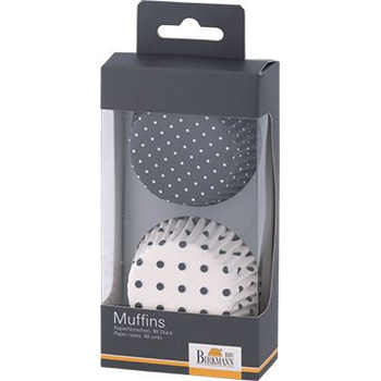 Набір форм для випічки маффінів, 48 шт, 7 см, сірий / білий, Colour Splash RBV Birkmann