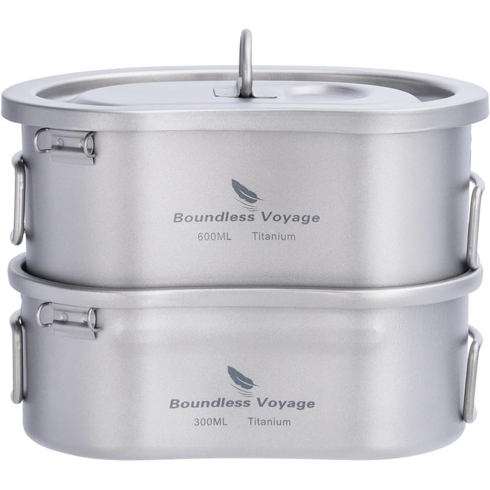 Титанова каструля для кемпінгу з надлегким ланч-боксом Boundless Voyage