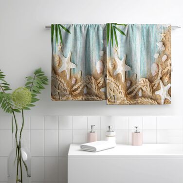 Різдвяні кухонні рушники Kwlegh, рушник для рук, різдвяна ялинка, цукерка-тростина, сніжинка, рушник для пальців, набір з 2 шт. , милий чоловічий банний рушник, високопоглинаючі рушники, 36 шт. (пляжні мушлі)