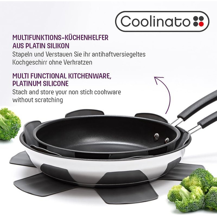 Набір із 6 силіконових підставок під гаряче 35 см, сірий Coolinato