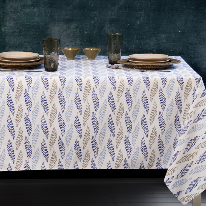 Скатерть Atenas Home Textile Algas Azul, хлопок с покрытием