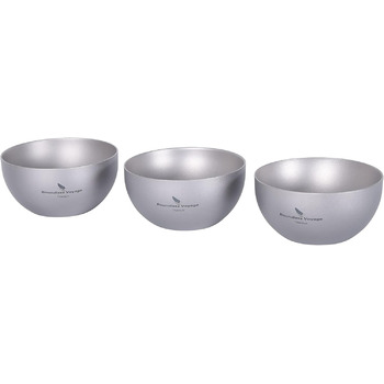 Маленька чашка Титанова подвійна стінка Кружка для саке Міні-келих для вина Outdoor Travel Внутрішній міцний посуд для напоїв Портативний посуд для кемпінгу Ti3081D (3 шт. )