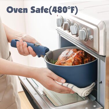 Набір кухонного посуду, 17 предметів, синій Sensarte