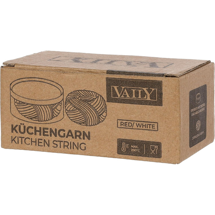 Шпагат для мяса, птиці, ковбаси в дозаторі, 2 клубка по 100 м, червоно-білий Vaily