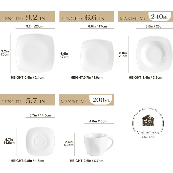 Набір посуду на 12 персон, 60 предметів, Julia MALACASA