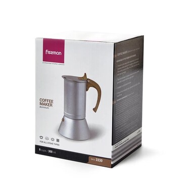 Гейзерная кофеварка Fissman 300 мл алюминий (3330)