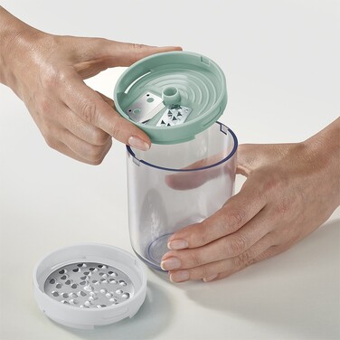 Овочерізка спіральна з трьома змінними насадками Joseph Joseph Sage, зелена, 16 х 7,8 х 7,8 см