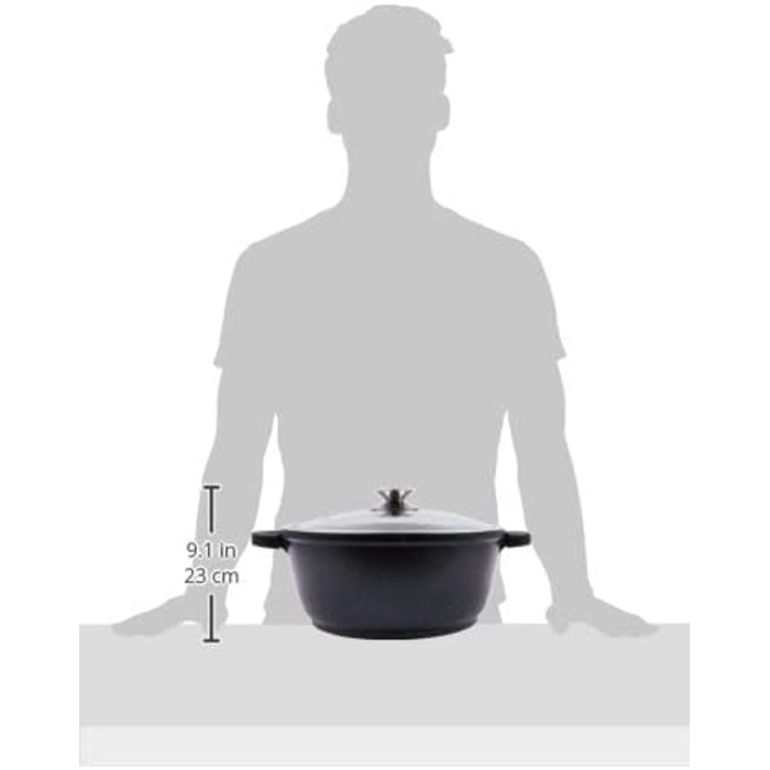 Литий алюміній Покриття під камінь Зі скляною кришкою Для всіх плит, включаючи індукційні Без PFOA, Чорний (28 x 28 x 12,5 см, Каструля), 0008031 20