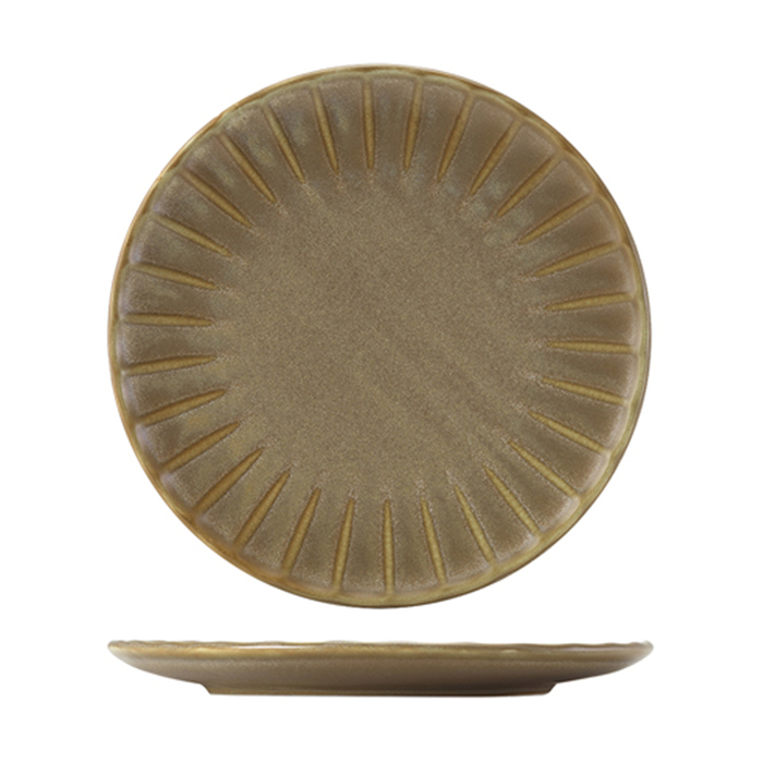 Тарелка Coupe с зубчатым краем 26 см, Terra Porcelain Matt Grey Scalloped